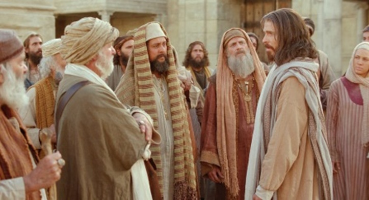 Jesus discussing with Sadducees